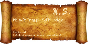 Misángyi Sándor névjegykártya